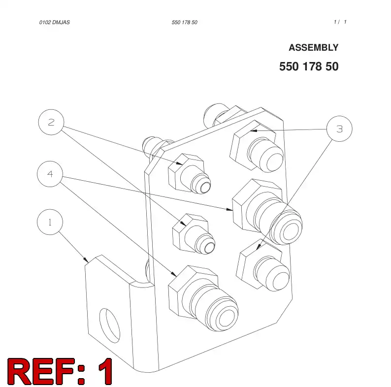 55017849 550 178 49 Cable entry plate - Sandvik Technical Drawing