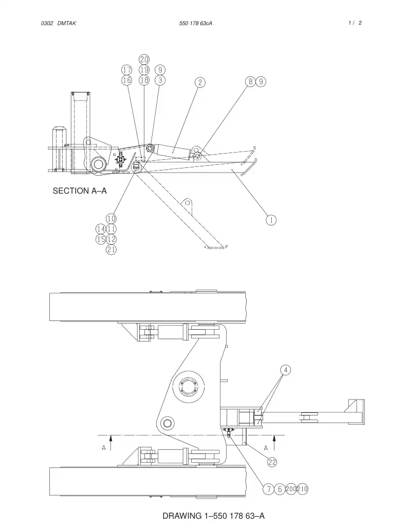 55017863cA 550 178 63cA JACK MOUNTING - Sandvik Technical Drawing