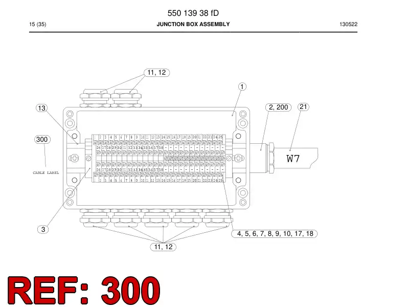 55017945f 550 179 45f Label, Cable - Sandvik Technical Drawing