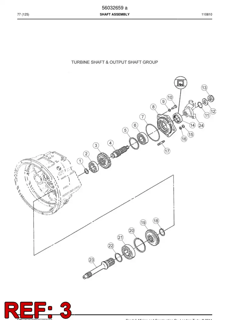 55017965 550 179 65 Gear wheel - Sandvik Technical Drawing