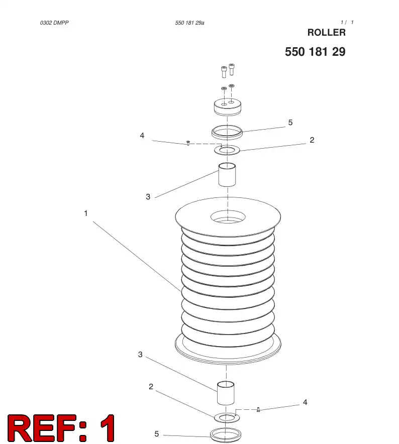 55018131 550 181 31 ROLLER - Sandvik Technical Drawing