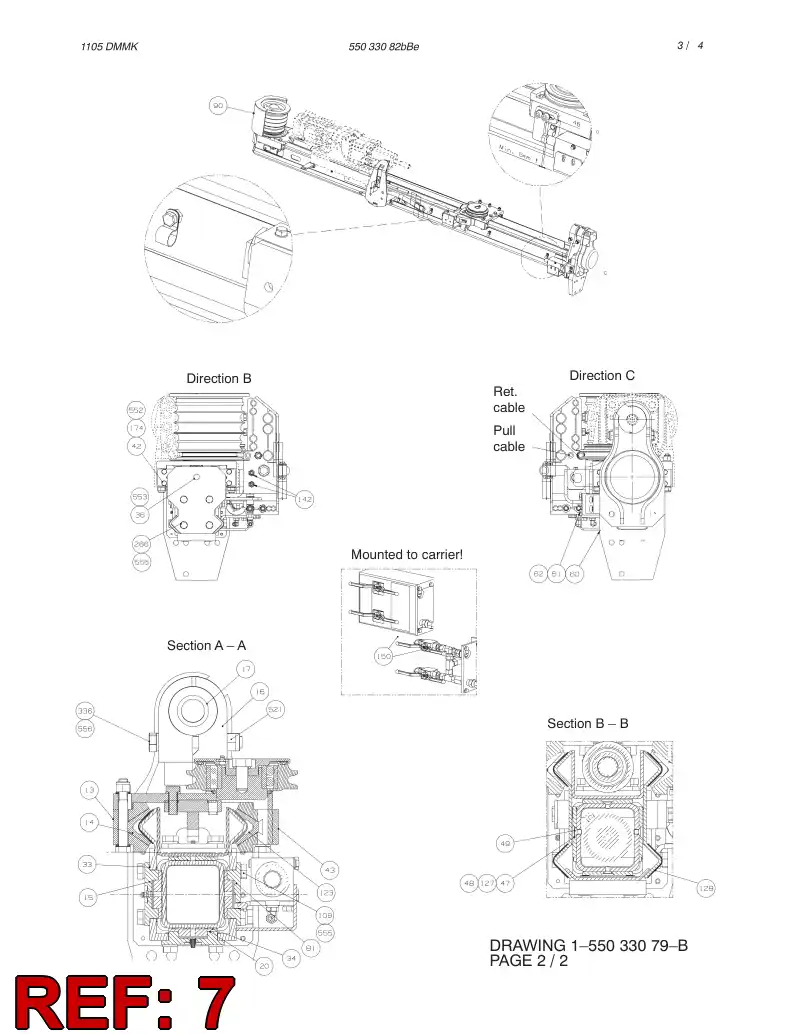 55018341 550 183 41 HOSE SUPPORT ASSEMBLY - Sandvik Technical Drawing