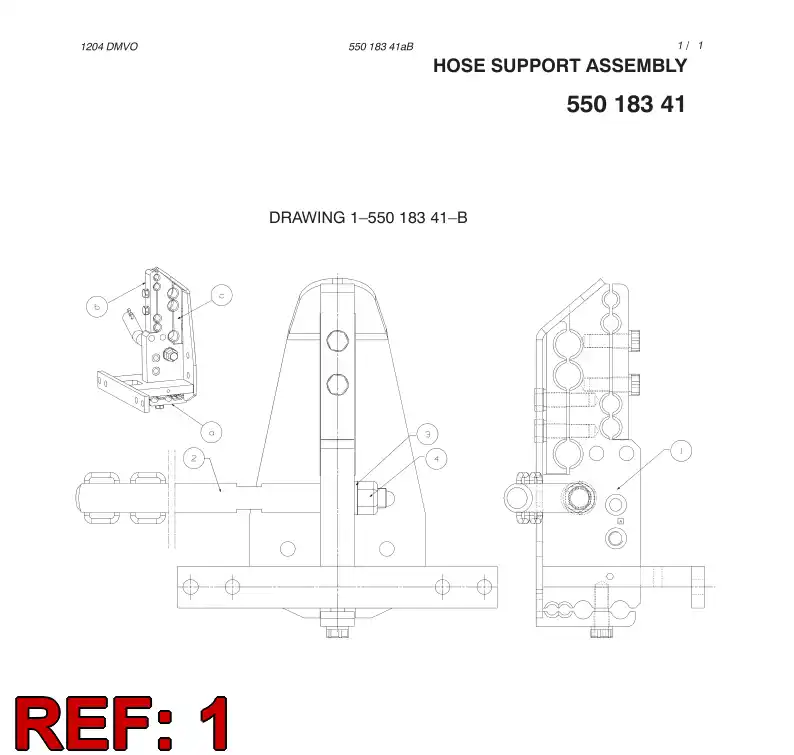 55018342 550 183 42 HOSE SUPPORT * - Sandvik Technical Drawing