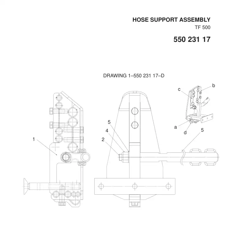 55018345 550 183 45 HOSE BRACKET - Sandvik Technical Drawing