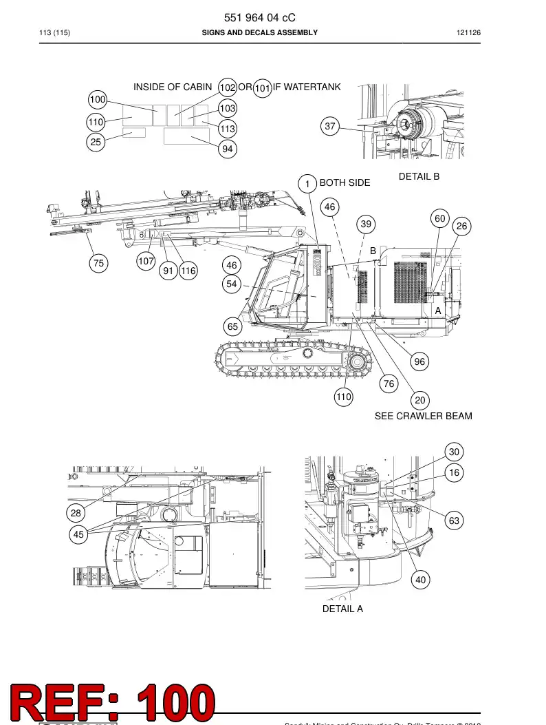 55018387g 550 183 87g Sign - Sandvik Technical Drawing