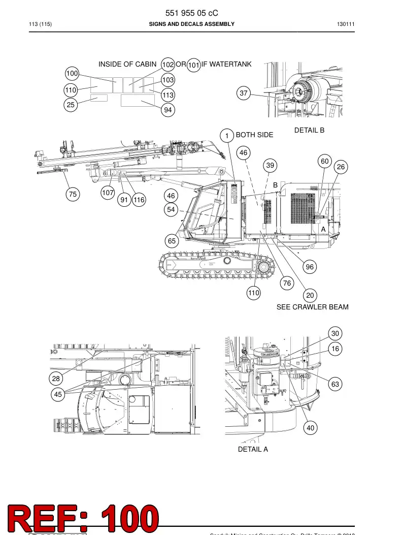55018391c 550 183 91c Sign - Sandvik Technical Drawing