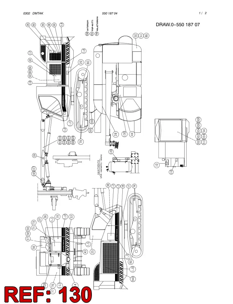 55018401 550 184 01 WARNING PLATE ASSY - Sandvik Technical Drawing