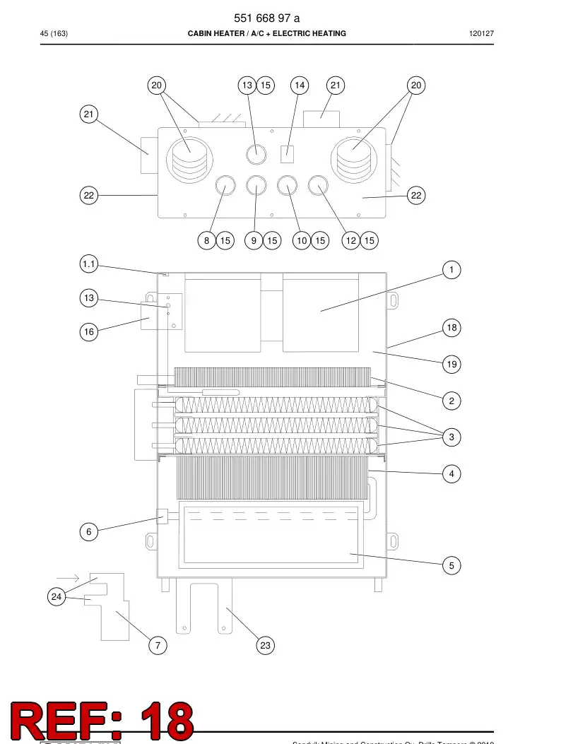55018493 550 184 93 HOUSING - Sandvik Technical Drawing