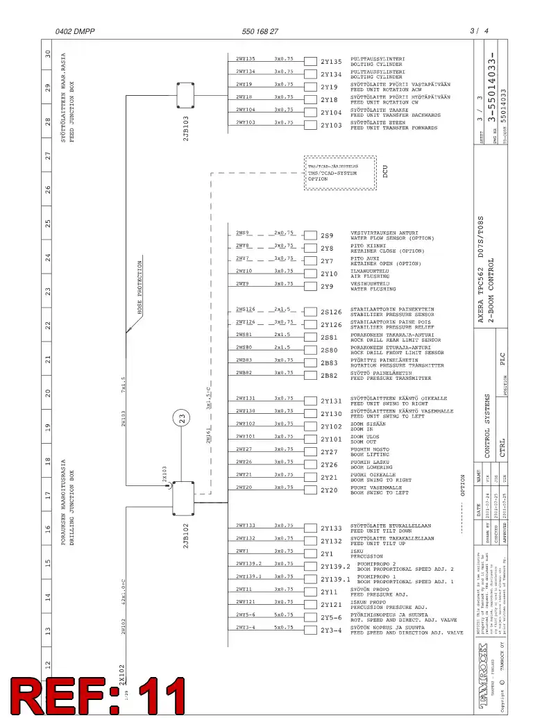 55018494 550 184 94 OPERATOR'S CONSOLE ASSEMBLY - Sandvik Technical Drawing
