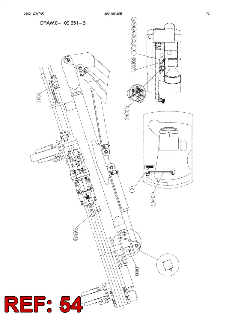 55018507 550 185 07 CABLE ASSEMBLY - Sandvik Technical Drawing