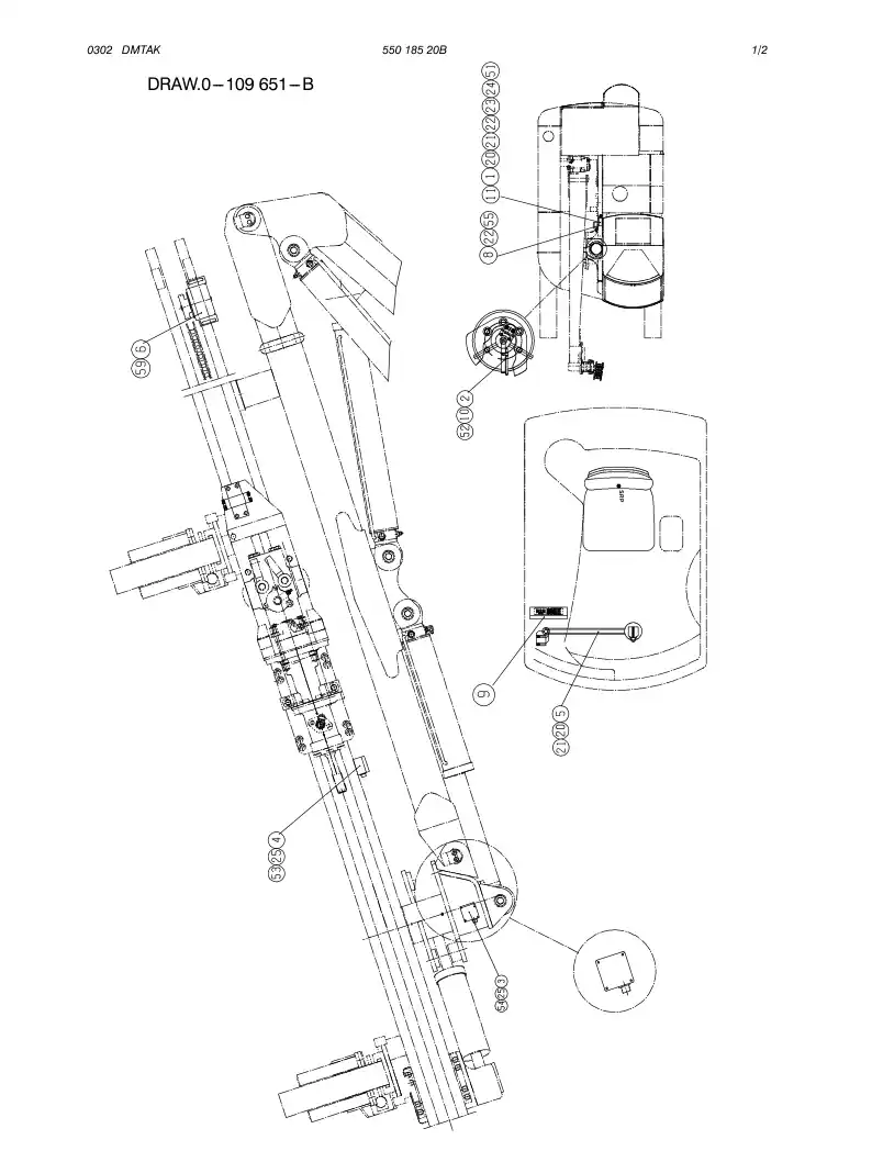 55018520bB 550 185 20bB  - Sandvik Technical Drawing