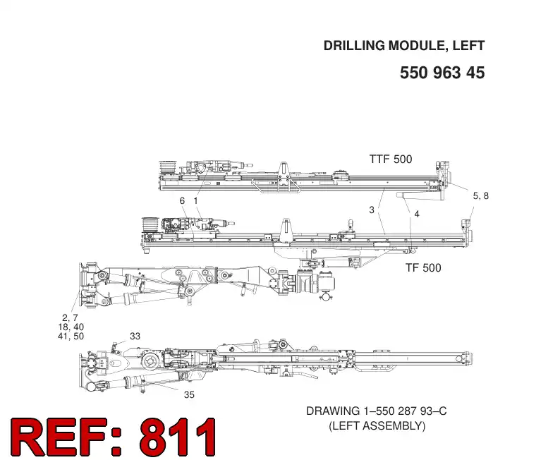 55018579 550 185 79 HOSING, DRILLING HOSING - Sandvik Technical Drawing