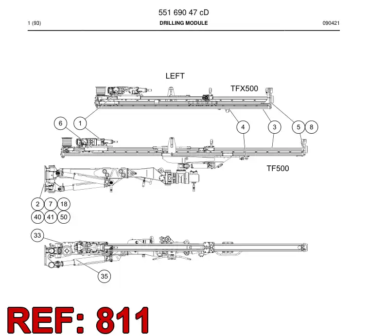 55018579g 550 185 79g Hosing - Sandvik Technical Drawing