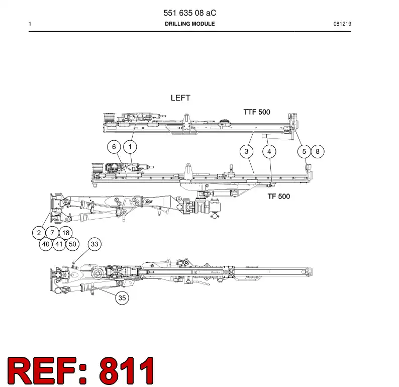55018581g 550 185 81g Hosing - Sandvik Technical Drawing