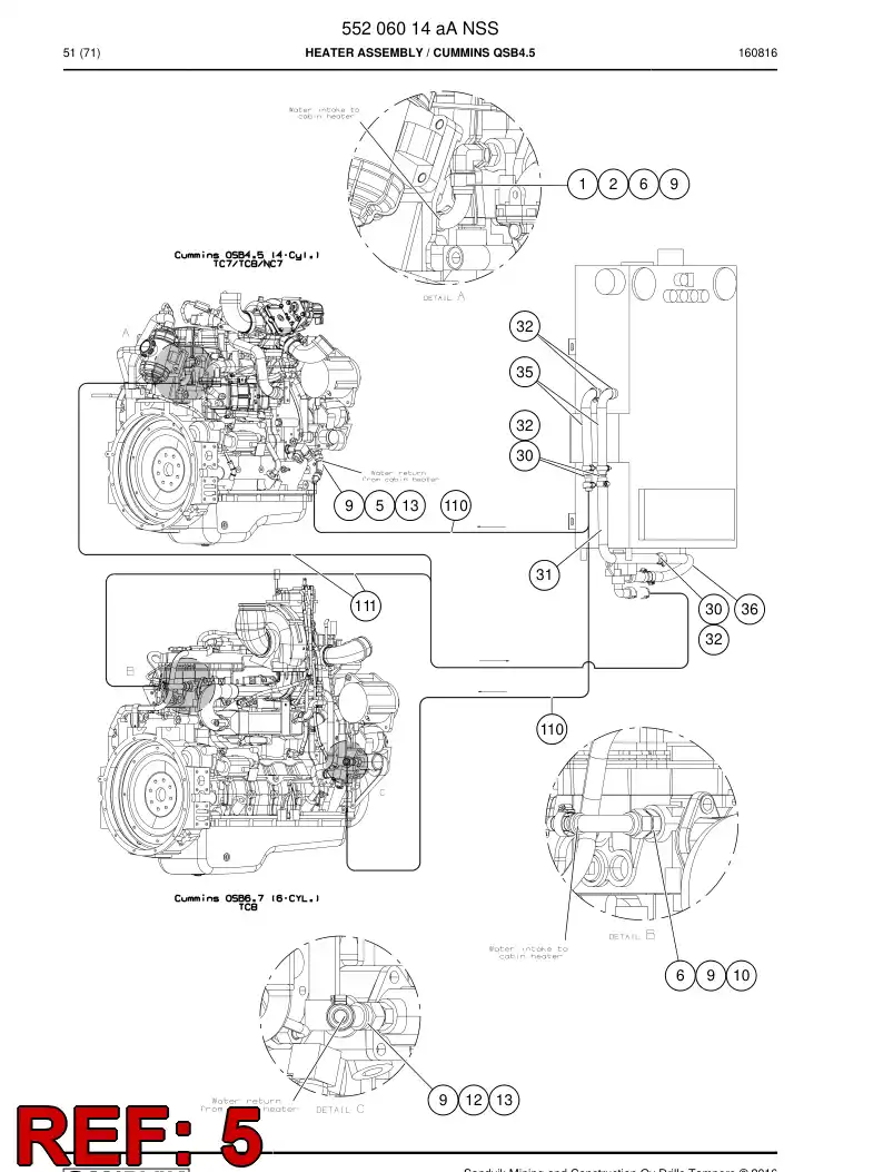 55018624 550 186 24 Adapter, Hydraulic - Sandvik Technical Drawing