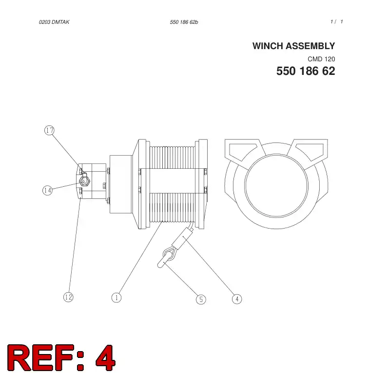 55018661 550 186 61 WIRE ROPE - Sandvik Technical Drawing