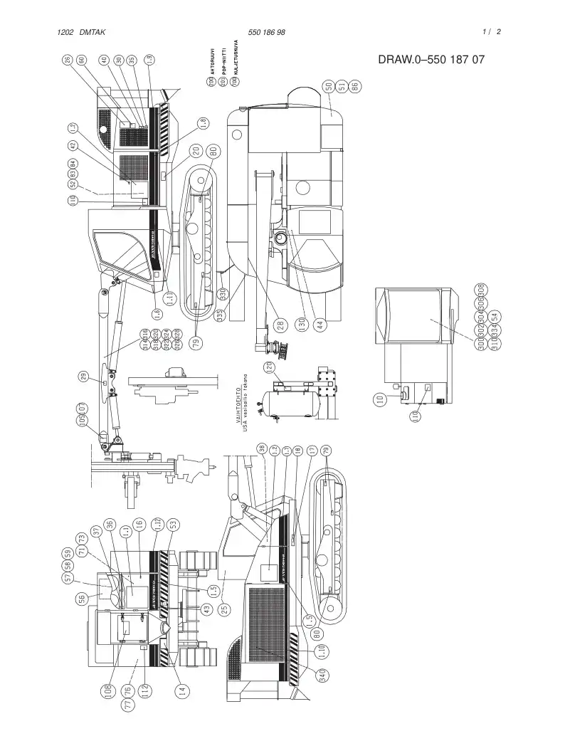 55018698 550 186 98 SIGN AND DECAL ASSEMBLY - Sandvik Technical Drawing