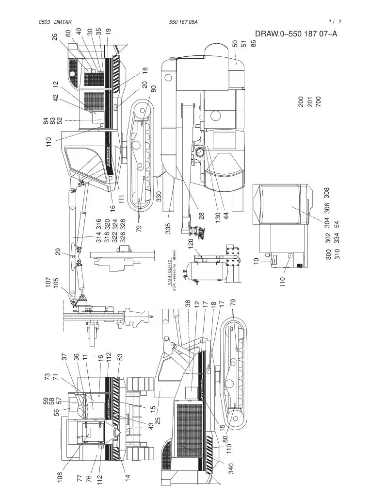 55018705A 550 187 05A SIGN AND DECAL ASSEMBLY - Sandvik Technical Drawing