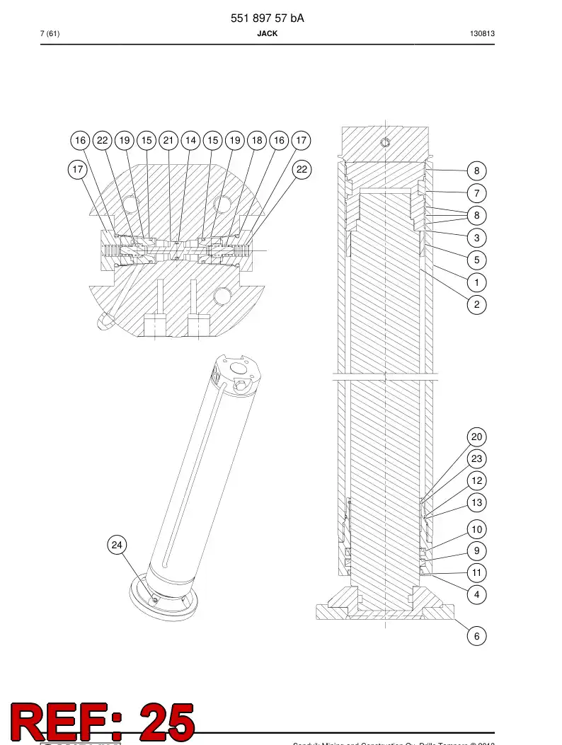 55018720a 550 187 20a Seal Kit - Sandvik Technical Drawing