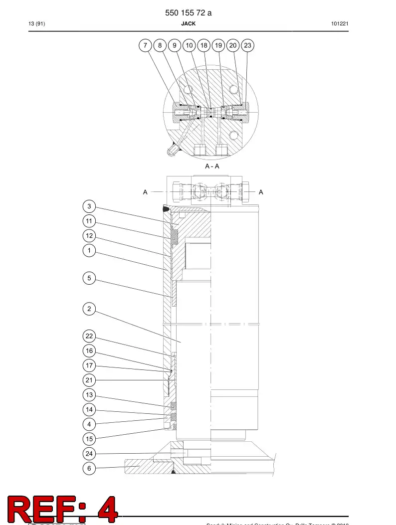 55018722a 550 187 22a Guide - Sandvik Technical Drawing