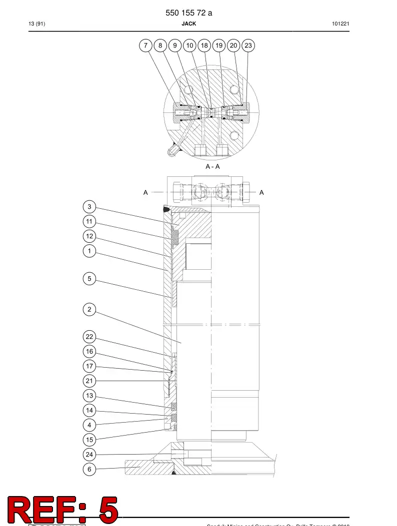 55018723a 550 187 23a Bushing - Sandvik Technical Drawing