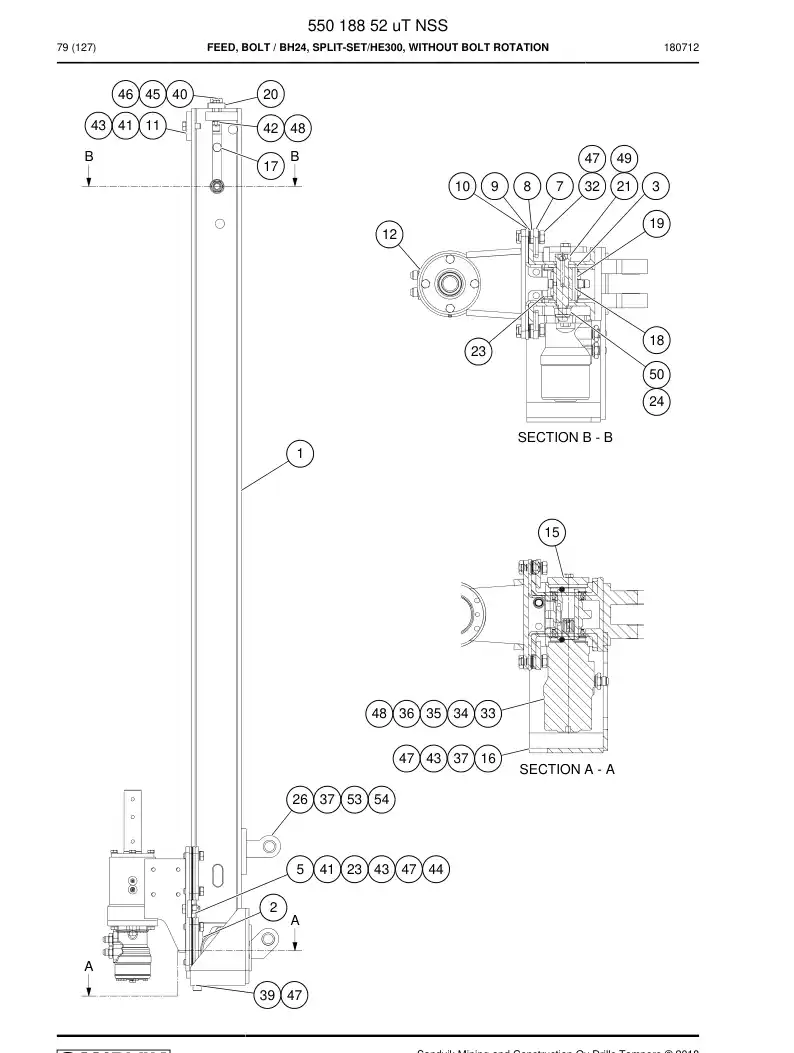 55018852u 550 188 52u Feed, Bolt - Sandvik Technical Drawing