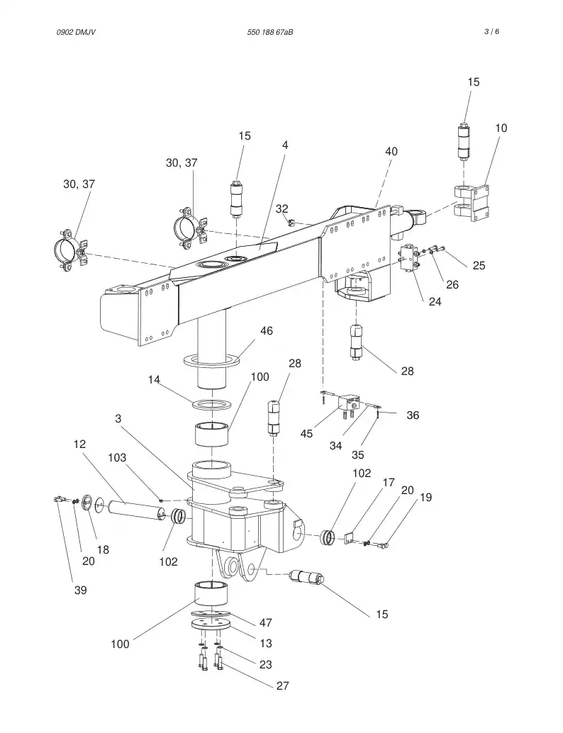 55018867aB 550 188 67aB BOOM - Sandvik Technical Drawing