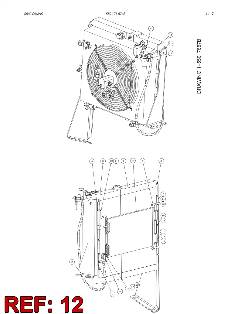 55018961 550 189 61 REFRIGERATION HOSE ASSEMBLY - Sandvik Technical Drawing