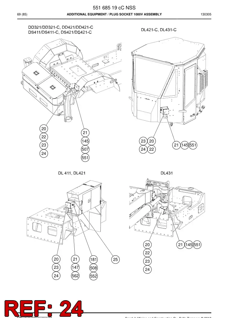 55018974b 550 189 74b Cable, Shielded - Sandvik Technical Drawing