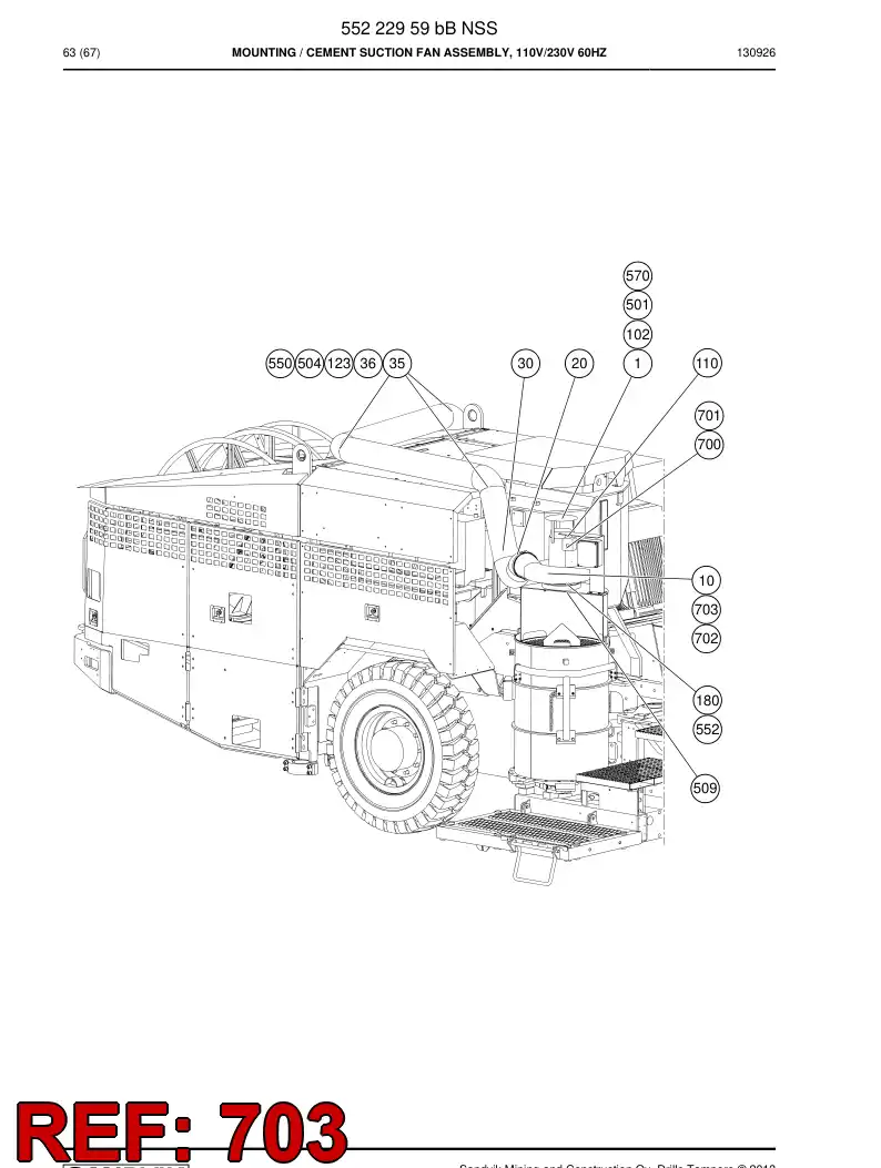 55018977a 550 189 77a Gland, Cable, Metallic - Sandvik Technical Drawing