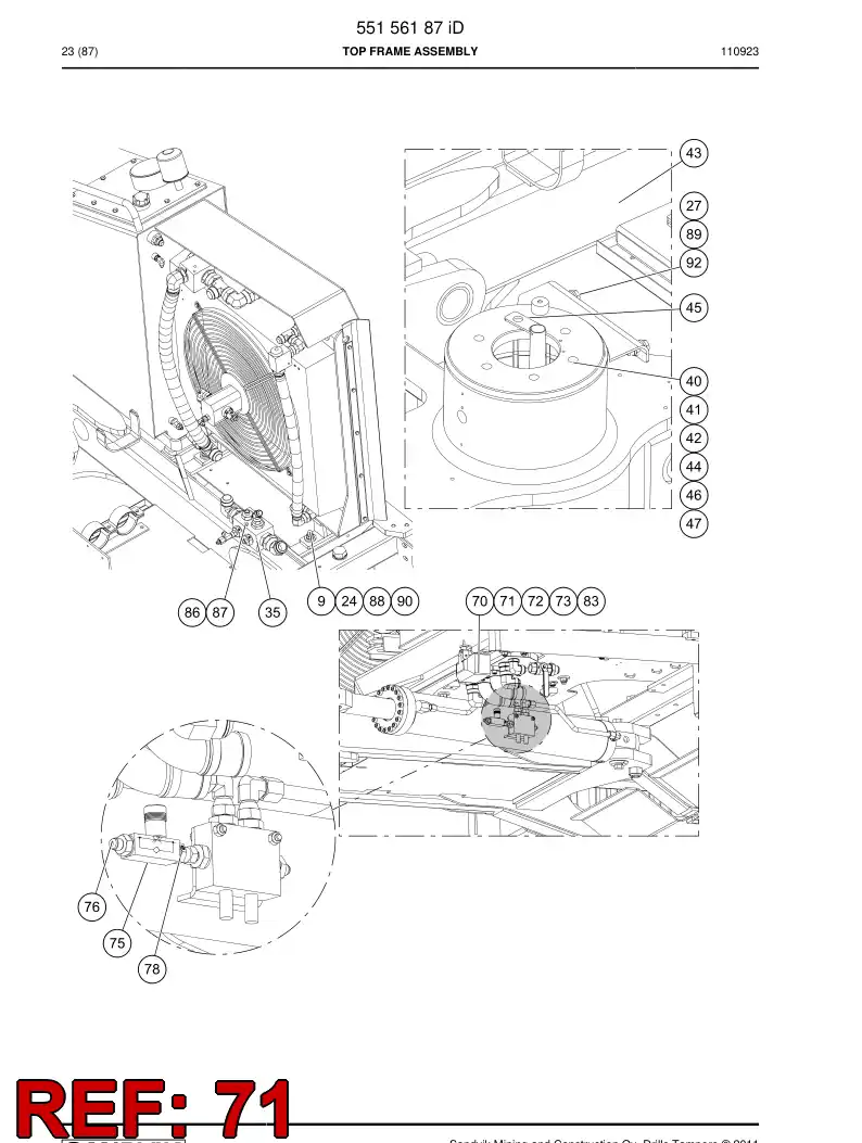 55019064a 550 190 64a Supporting block - Sandvik Technical Drawing