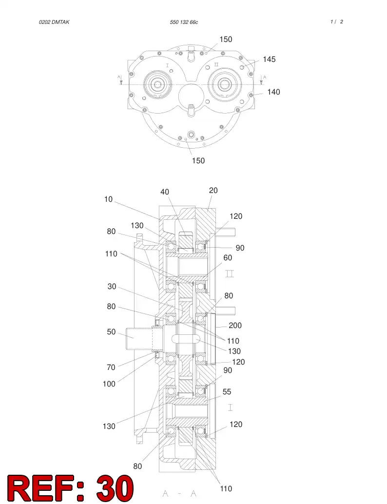55019121 550 191 21 GEAR WHEEL - Sandvik Technical Drawing