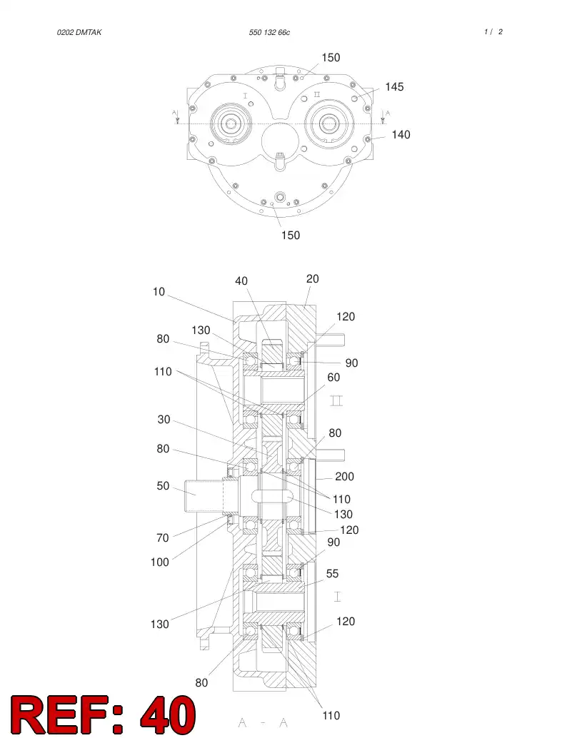 55019123 550 191 23 GEAR WHEEL - Sandvik Technical Drawing