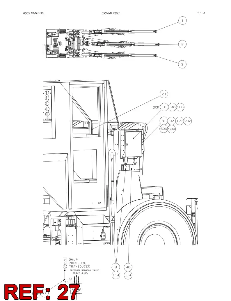 55019260 550 192 60 AIMING UNIT ASSEMBLY - Sandvik Technical Drawing