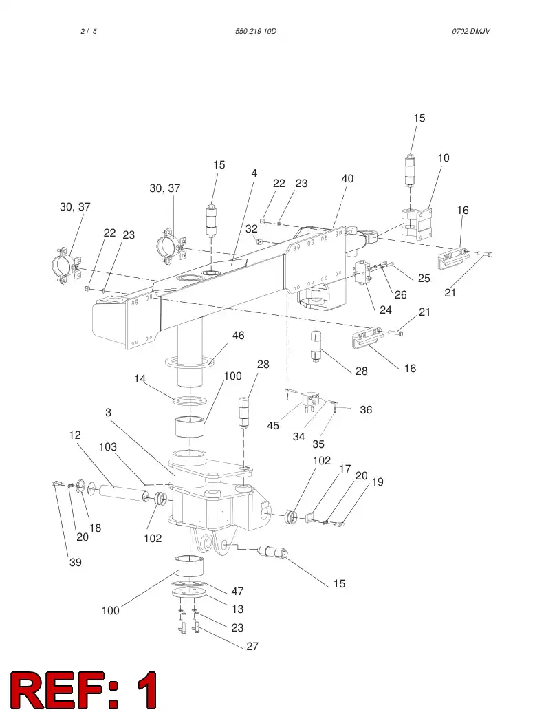 55019294 550 192 94 BOOM ASSY - Sandvik Technical Drawing