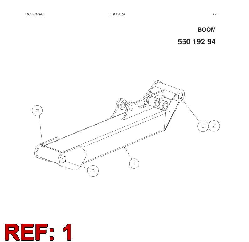 55019295 550 192 95 BOOM - Sandvik Technical Drawing