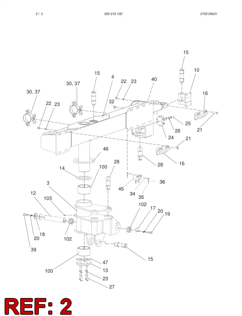 55019328 550 193 28 BOOM ASSY - Sandvik Technical Drawing