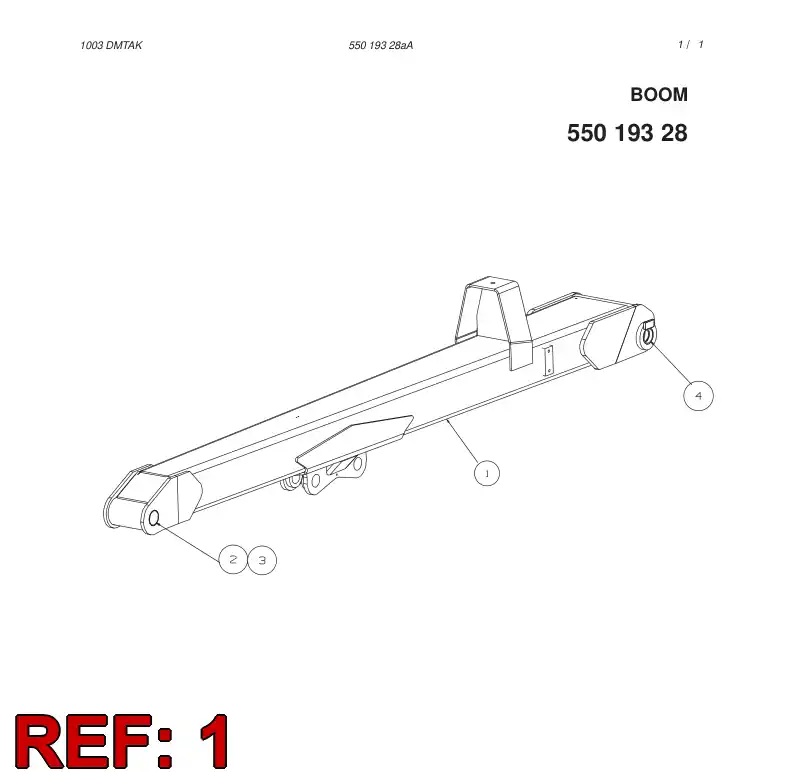 55019330 550 193 30 BOOM - Sandvik Technical Drawing