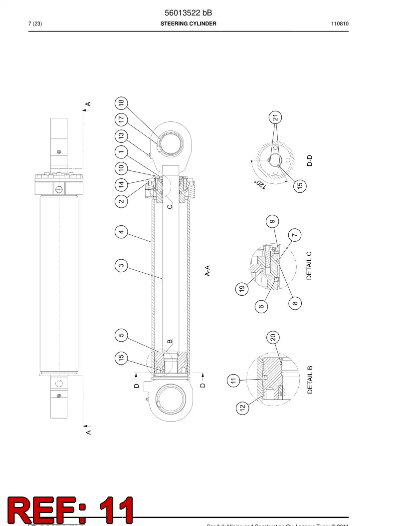 55019437 550 194 37 PISTON seal - Sandvik Technical Drawing