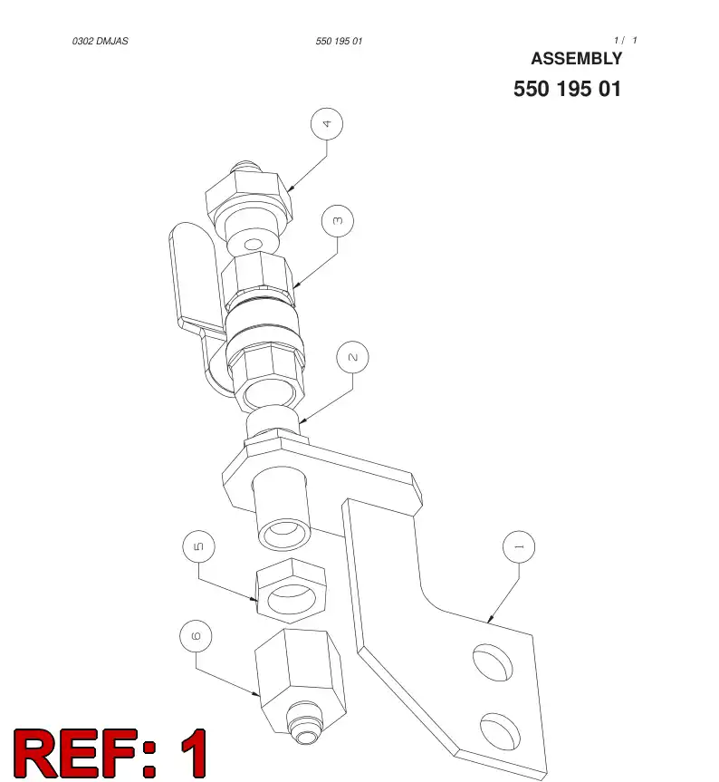 55019502 550 195 02 SUPPORTING BLOCK - Sandvik Technical Drawing