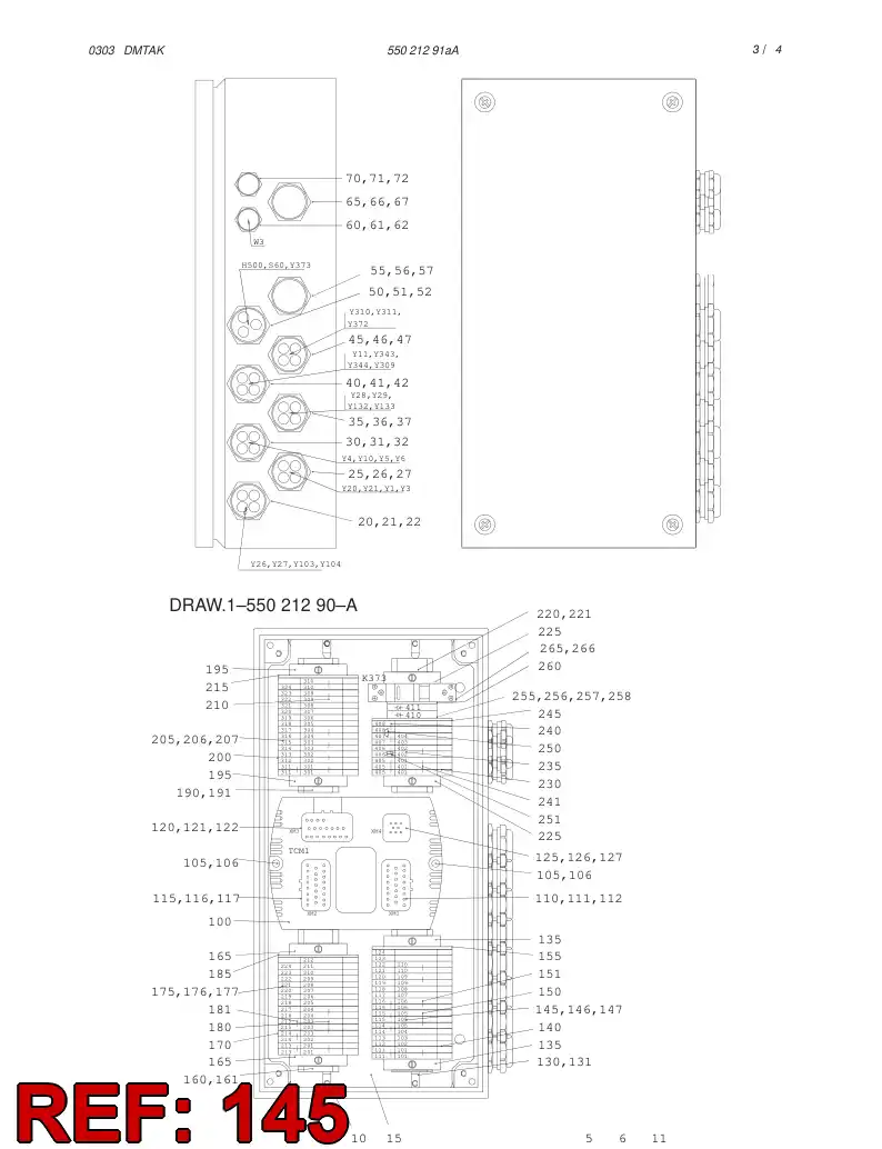 55019720 550 197 20 TERMINAL STRIP ACCESSORY - Sandvik Technical Drawing