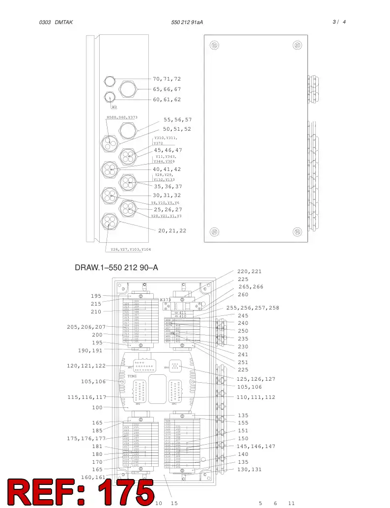 55019723 550 197 23 TERMINAL STRIP ACCESSORY - Sandvik Technical Drawing