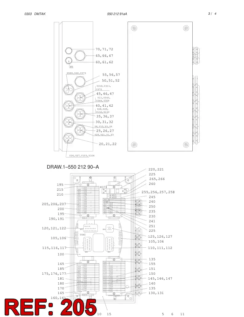 55019726 550 197 26 TERMINAL STRIP ACCESSORY - Sandvik Technical Drawing