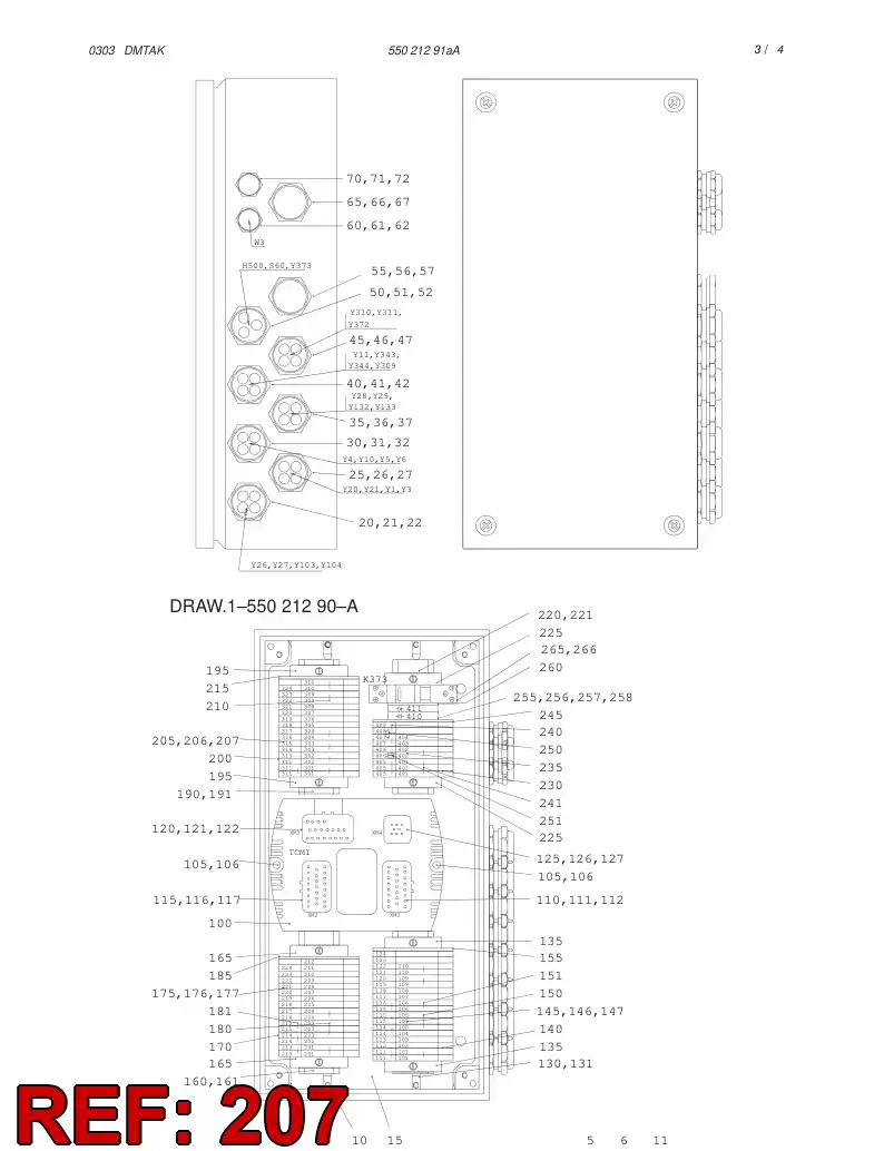 55019728 550 197 28 TERMINAL STRIP ACCESSORY - Sandvik Technical Drawing