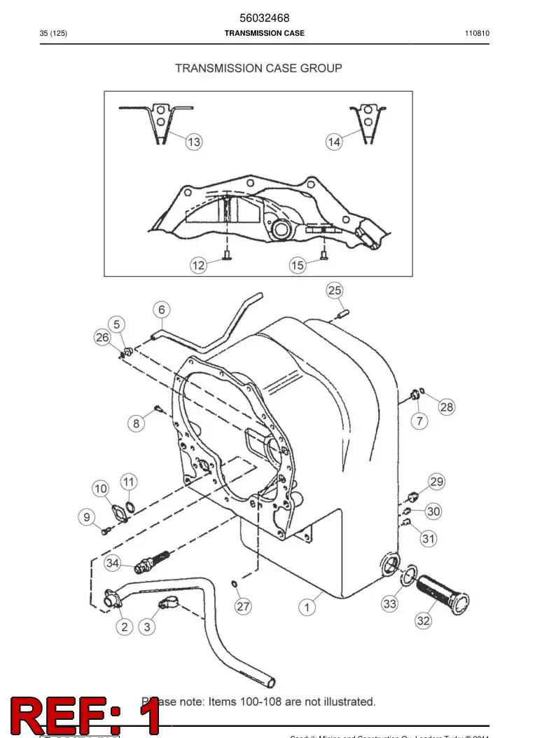 55019757 550 197 57 Transmission case - Sandvik Technical Drawing