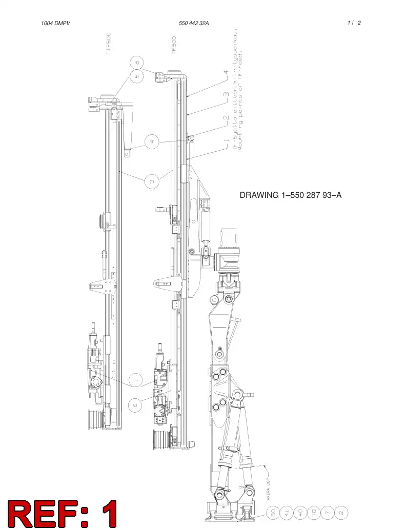 55019890 550 198 90 DRIFTER - Sandvik Technical Drawing