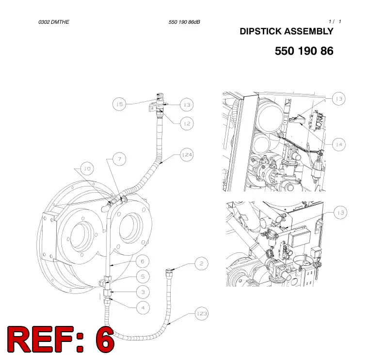 55019893 550 198 93 Tube, Dipstick - Sandvik Technical Drawing