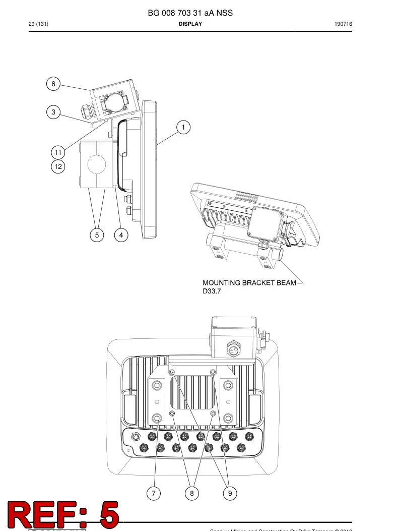 55020102 550 201 02 MOUNTING PIECE - Sandvik Technical Drawing