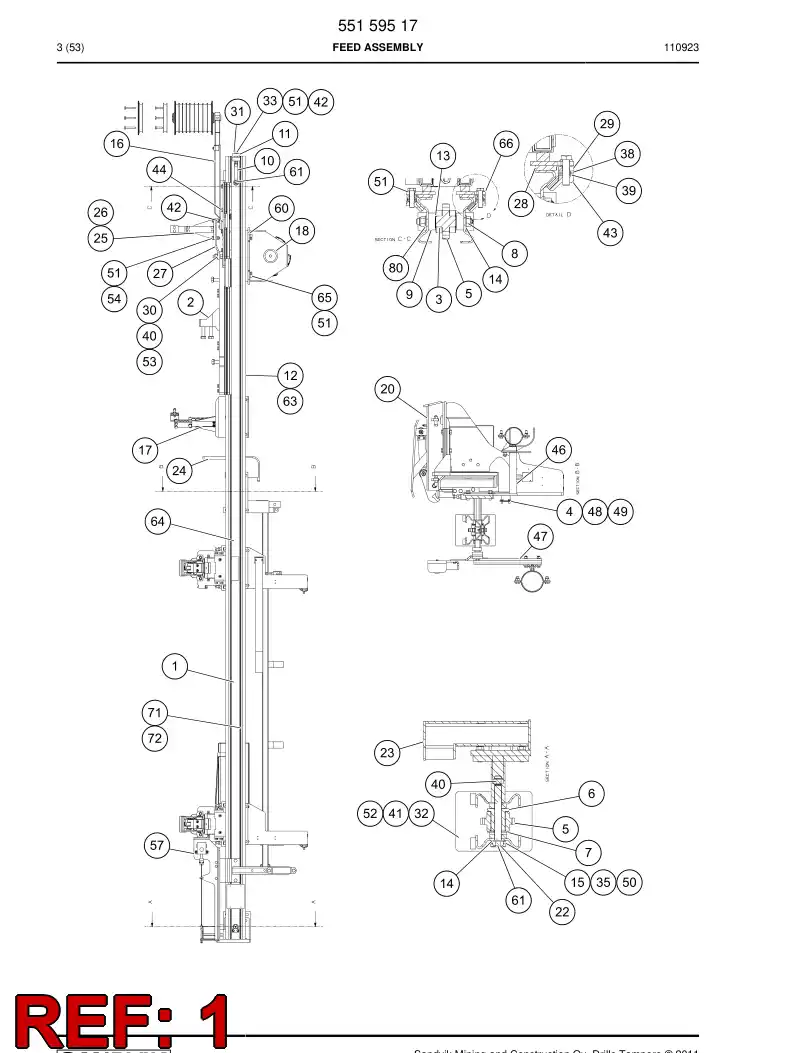 55020103a 550 201 03a Support, Hose - Sandvik Technical Drawing