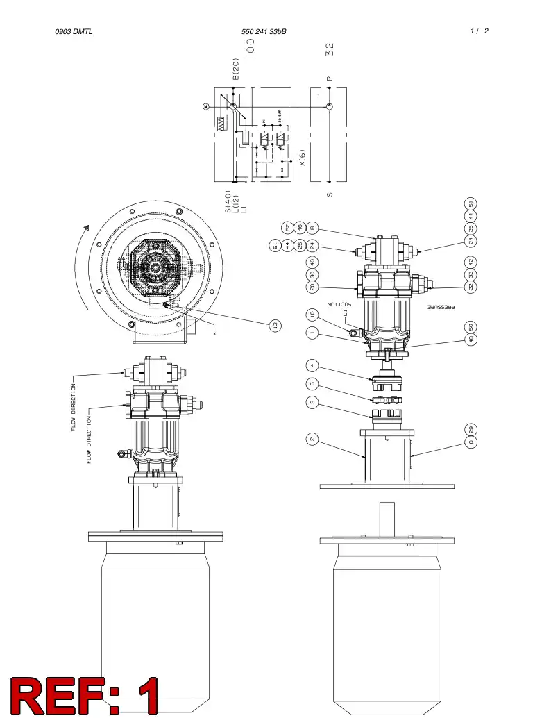 55020228 550 202 28 PISTON PUMP - Sandvik Technical Drawing